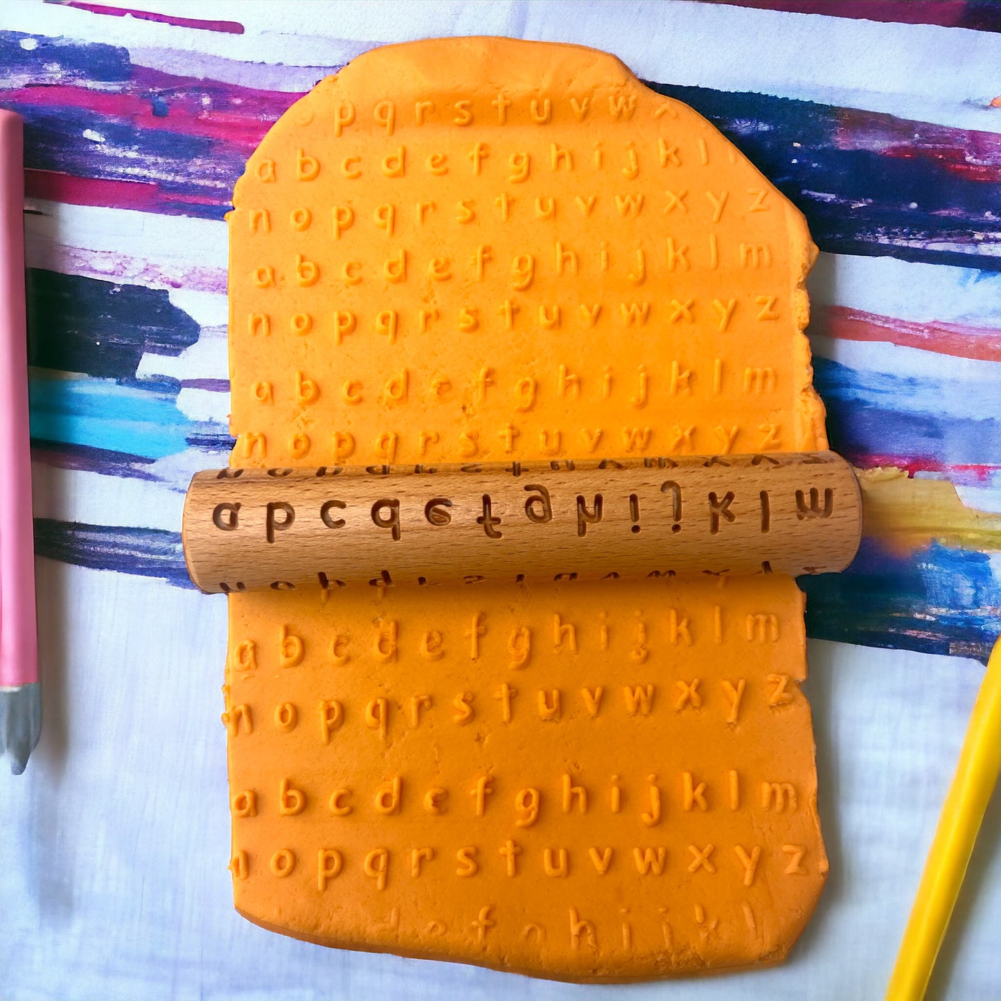Lower Case a - z alphabet Rolling Pin