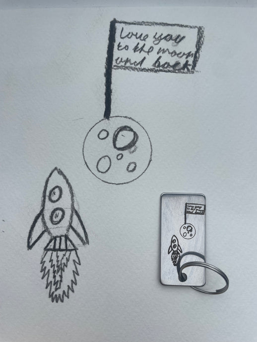 Engraved Drawing Key Ring