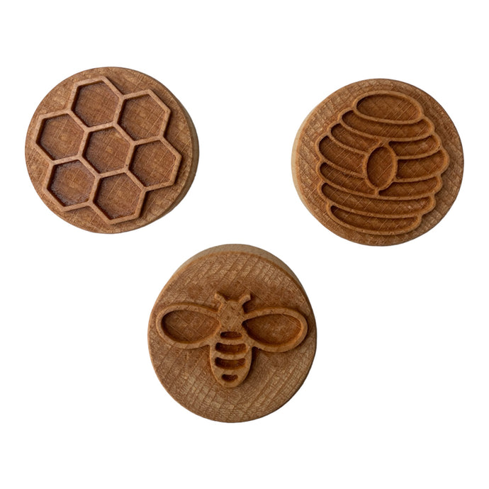 Wooden Bee Stamps x 3
