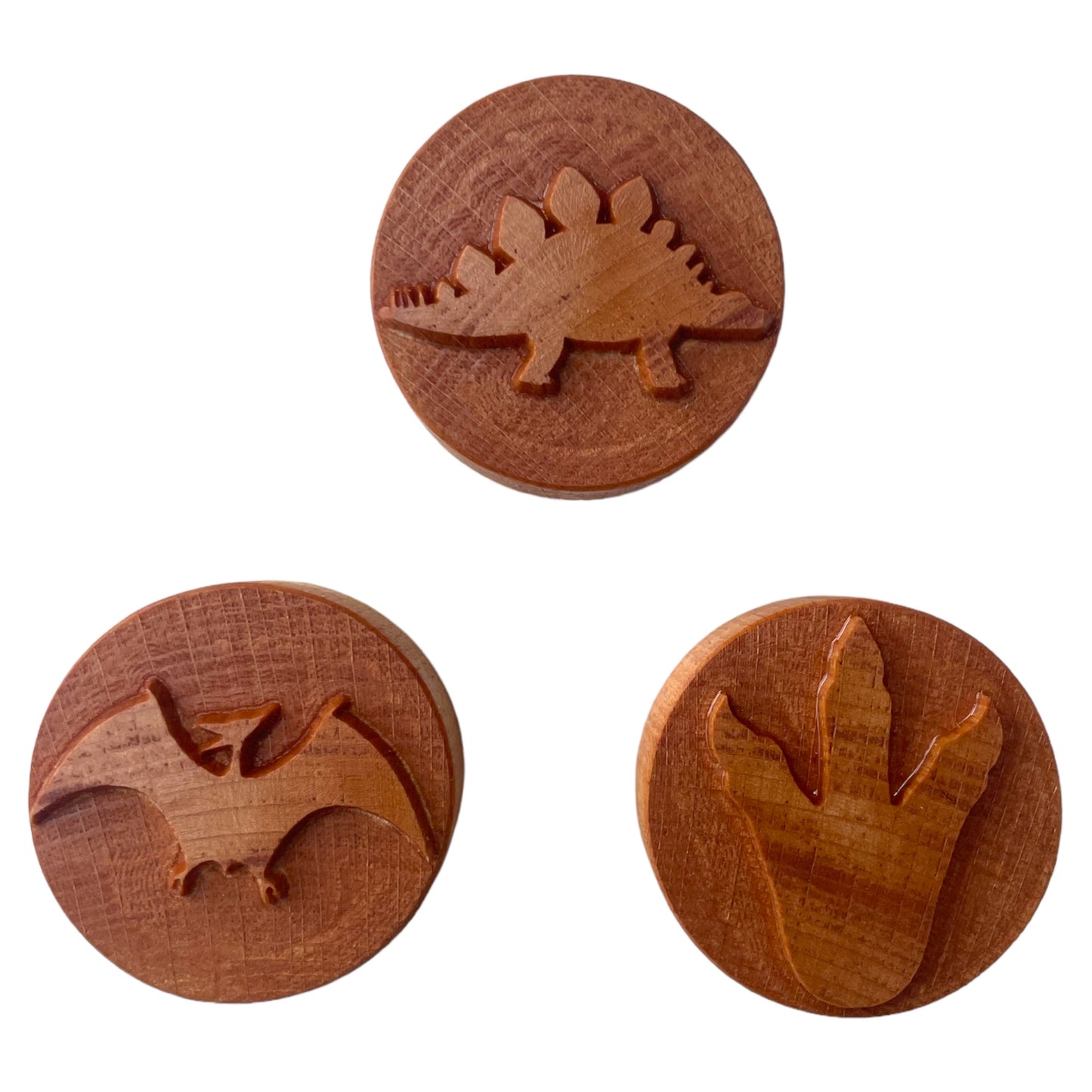 Dinosaurier-Trio-Holzstempel