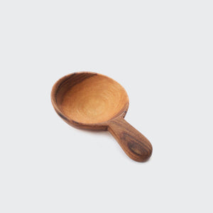 Olive wood short handled spoon