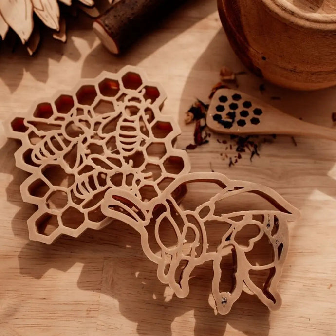 Teddy Bear Bee & Honey Comb Eco Cutter Set